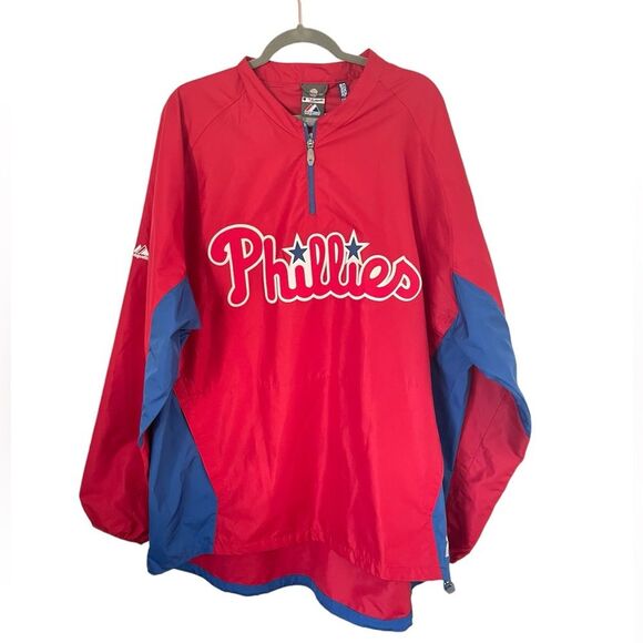 Majestic MLB Philadelphia Phillies Authentic Cool Base Apparel Pullover 1/4 Zip - Picture 1 of 11